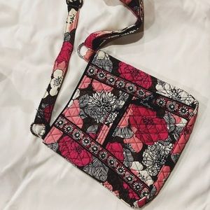 Vera Bradley Pink and Brown Messenger Bag